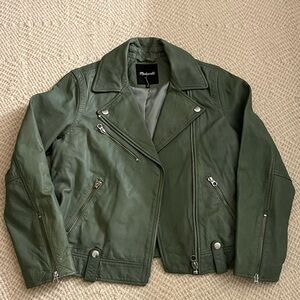 Madewell Washed Leather Oversized Motorcycle Jacket